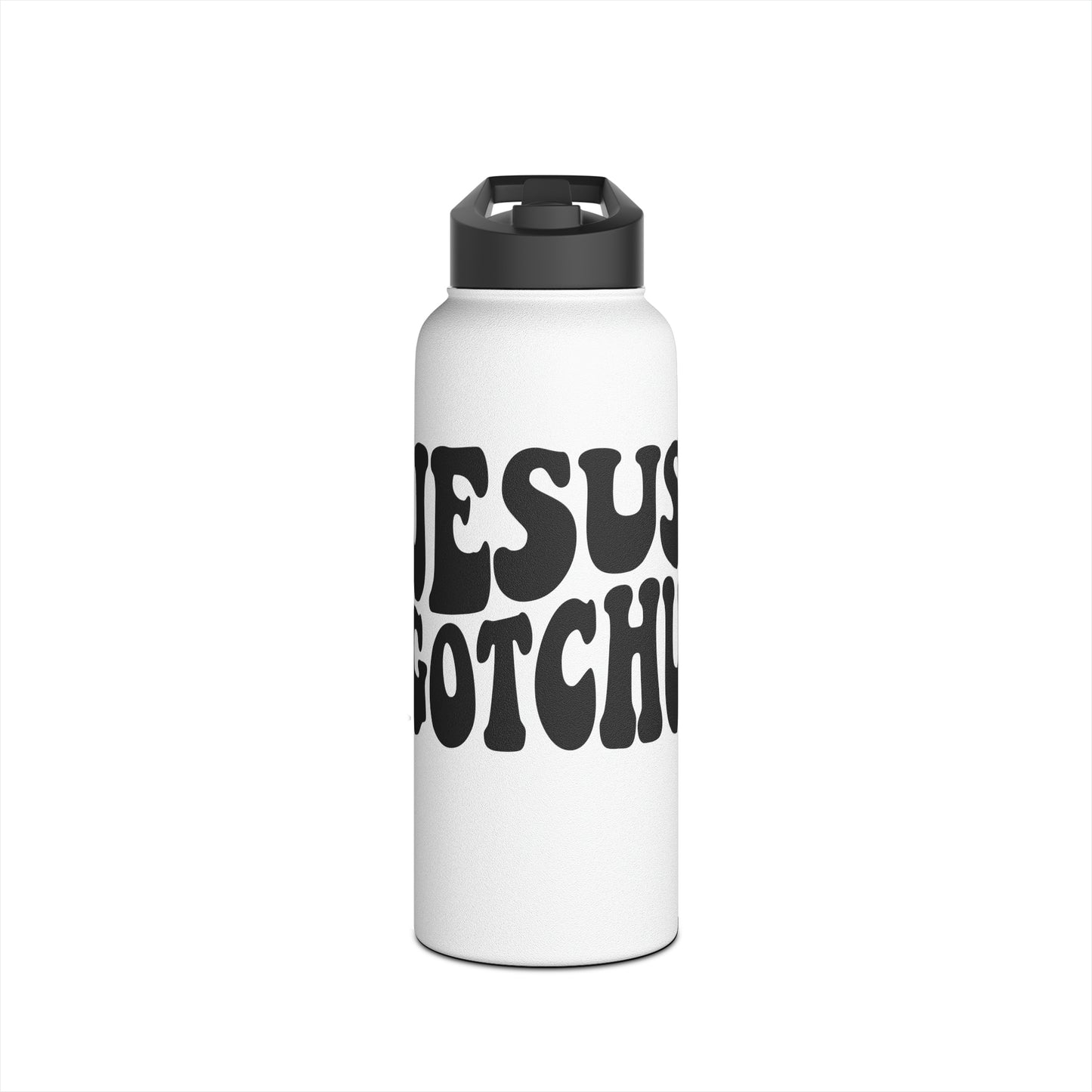 Jesus Gotchu Wavy Water Bottle with Straw Cap