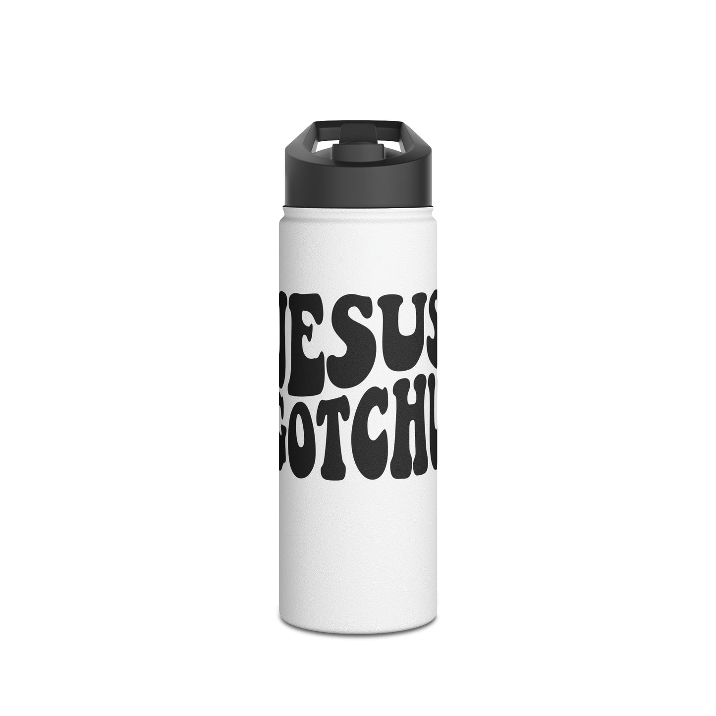 Jesus Gotchu Wavy Water Bottle with Straw Cap