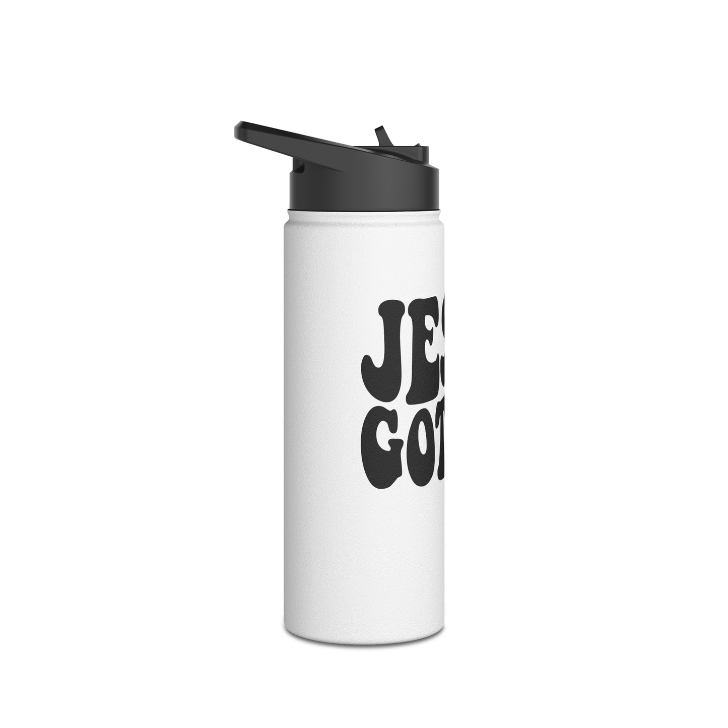 Jesus Gotchu Wavy Water Bottle with Straw Cap