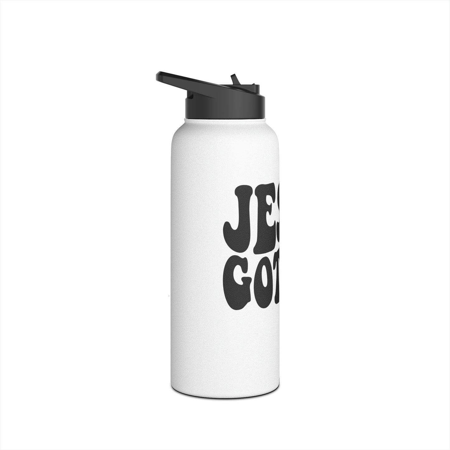Jesus Gotchu Wavy Water Bottle with Straw Cap