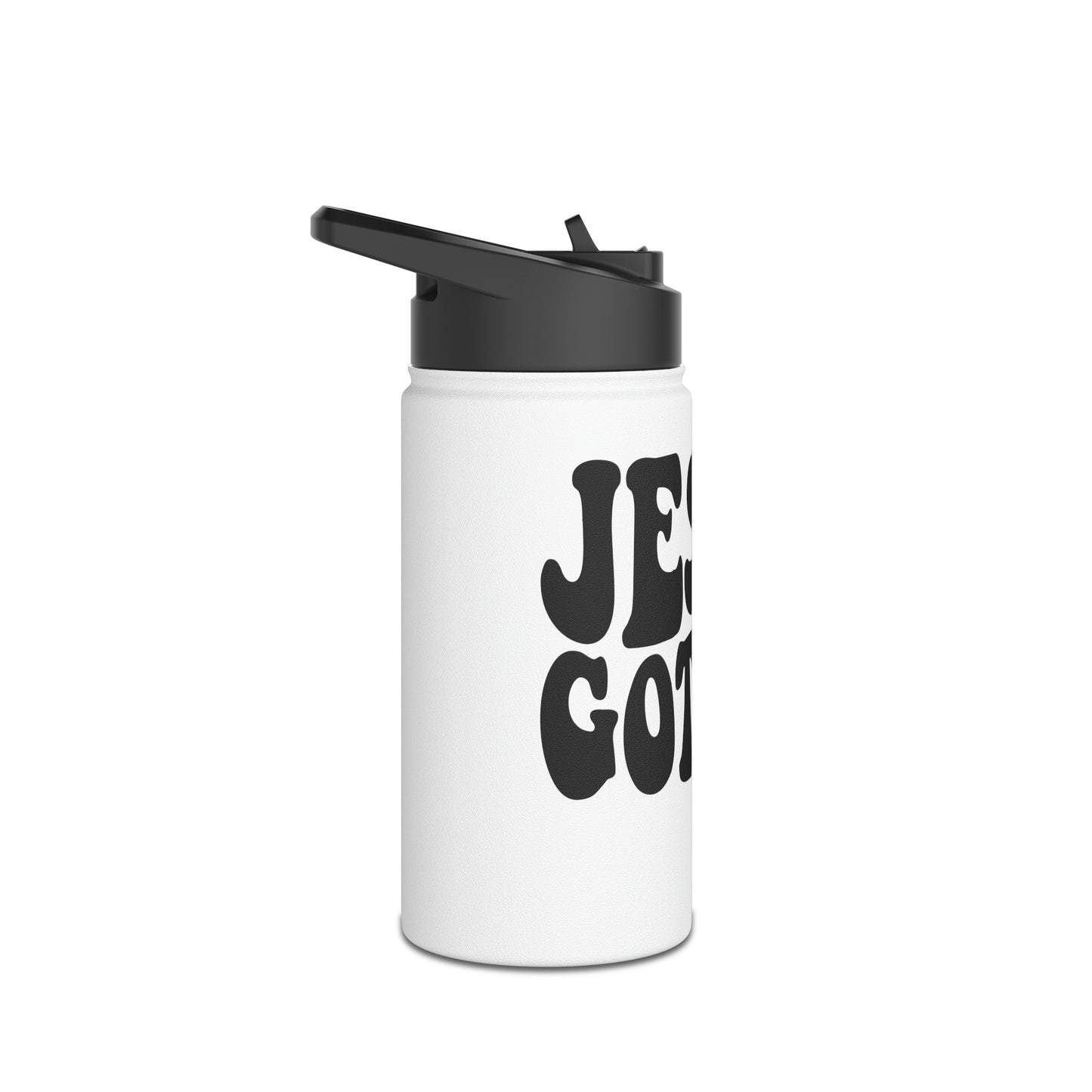 Jesus Gotchu Wavy Water Bottle with Straw Cap