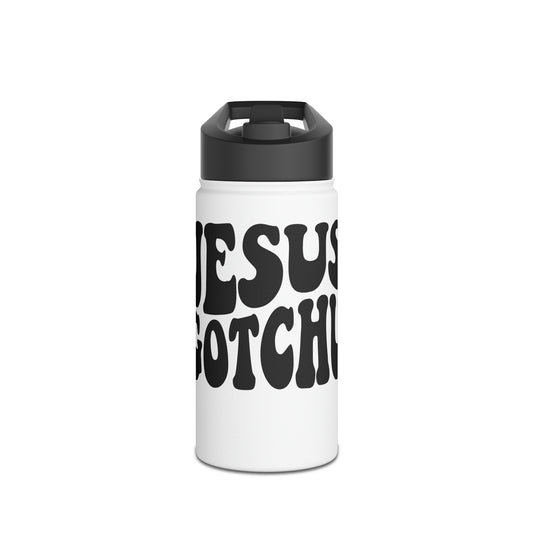 Jesus Gotchu Wavy Water Bottle with Straw Cap